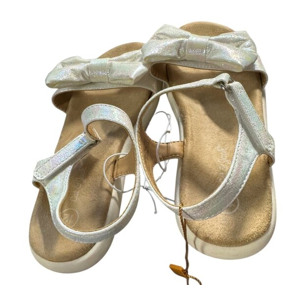 Cat & Jack Girls Iridescent Bow Sandals Size 12 - Picture 7 of 7